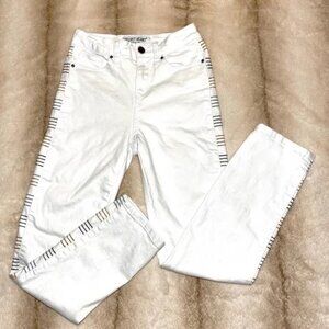 Velvet Heart White Stretch Embroidered Denim Jeans